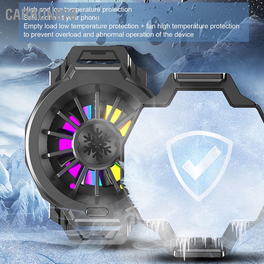 [Hàng HOT] Quạt tản nhiệt điện thoại chơi game sò lạnh LZ ‑ F10 với ánh sáng đầy màu sắc RGB【Carbon070】