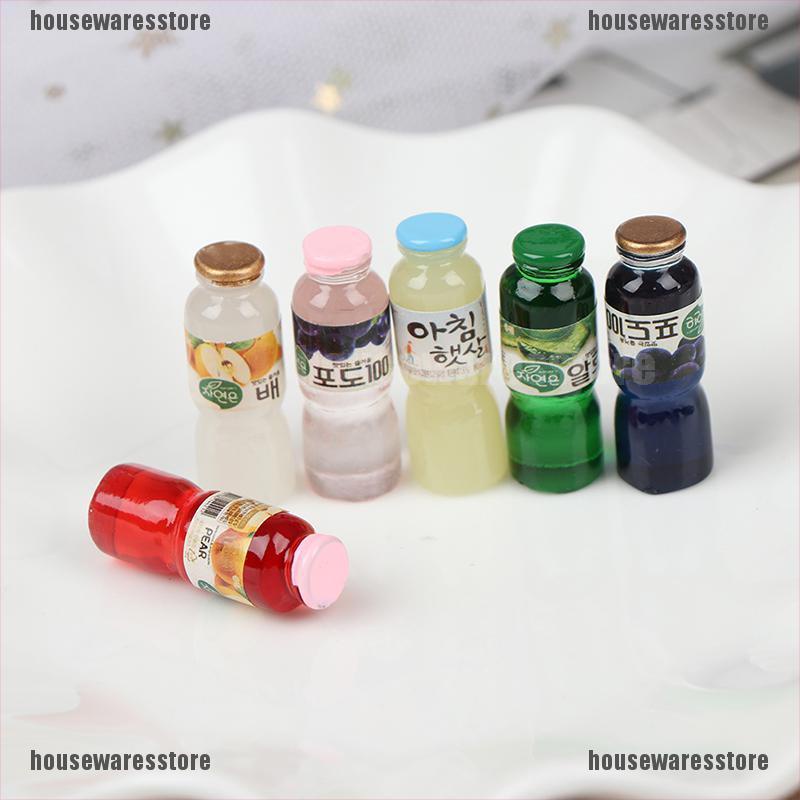 Set 5 chai nước mini tỉ lệ 1: 12 trang trí nhà búp bê