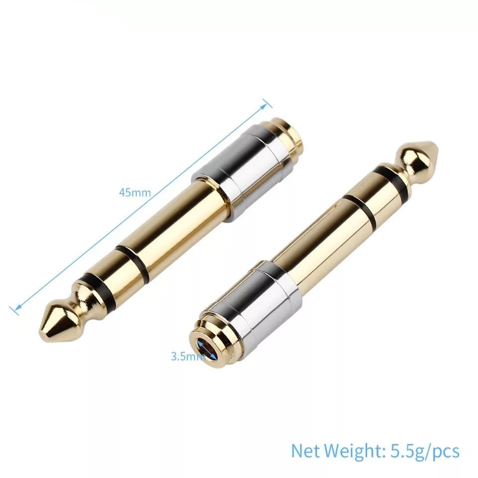 6.35mm 1/4&quot; Male To 3.5mm 1/8&quot; Female 6.35 to 3.5 Jack Headphone Audio Adapter Microphone Connector Converter Stereo Plug