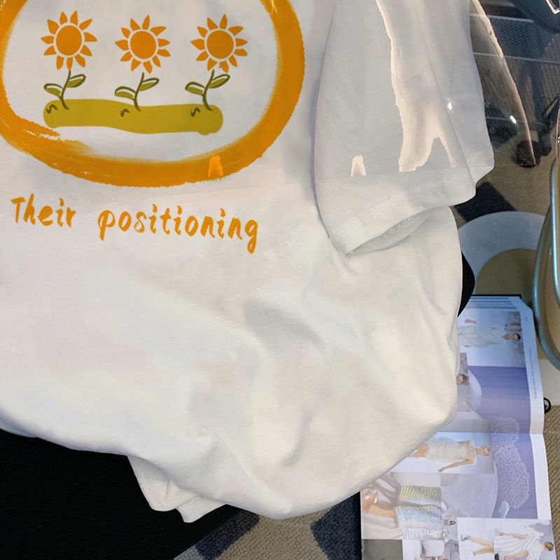 Áo Thun Dáng Rộng Thiết Kế Dễ Thương Dễ Phối Đồ