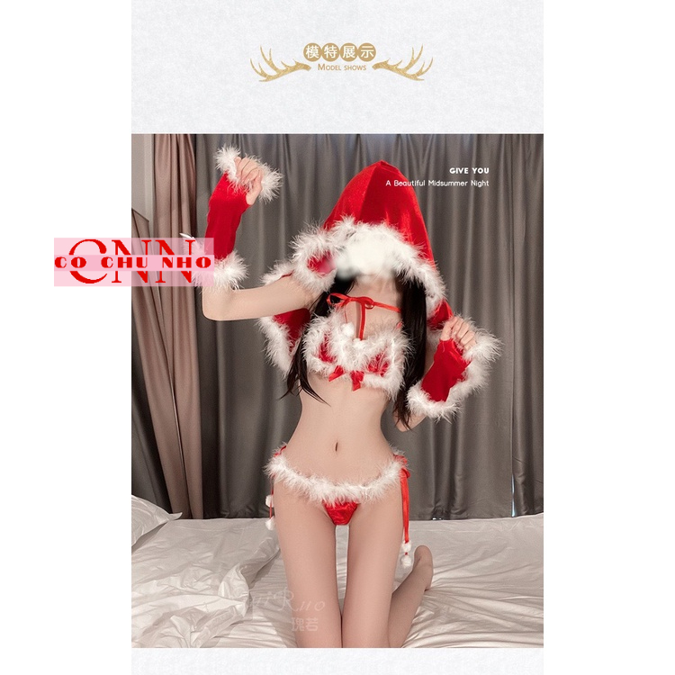 LL823 - Bộ đồ lót bông tuyết cực xinh Noel Giáng sinh. Giao hoả tốc HCM. Đồ ngủ Cosplay sexy -cochunhoquan11
