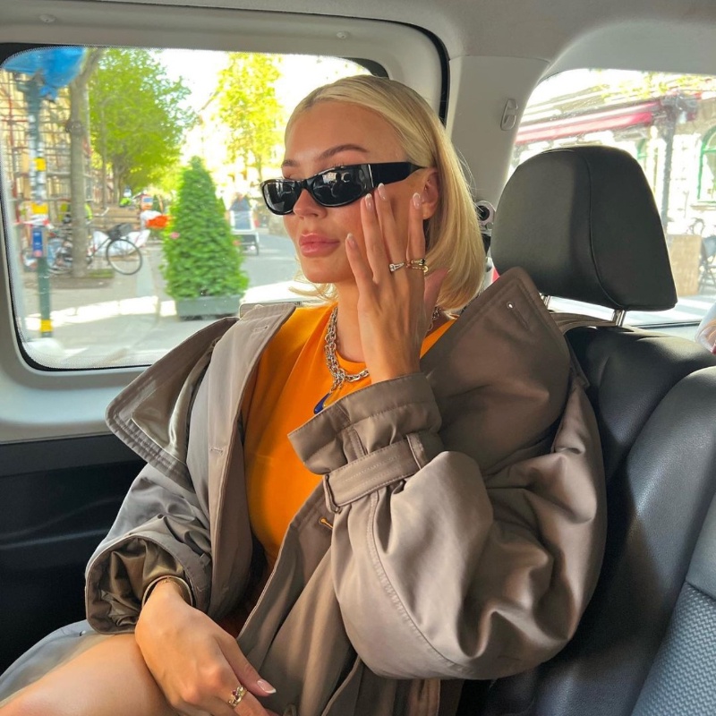 (JIUERBA) Kính Râm Mắt Mèo Thời Trang Phương Tây Phong Cách INS Retro