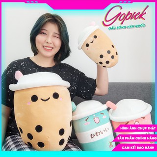 Gấu bông thú nhồi bông gối ôm hình trà sữa cute hàng cao cấp mềm mịn | Go Pick