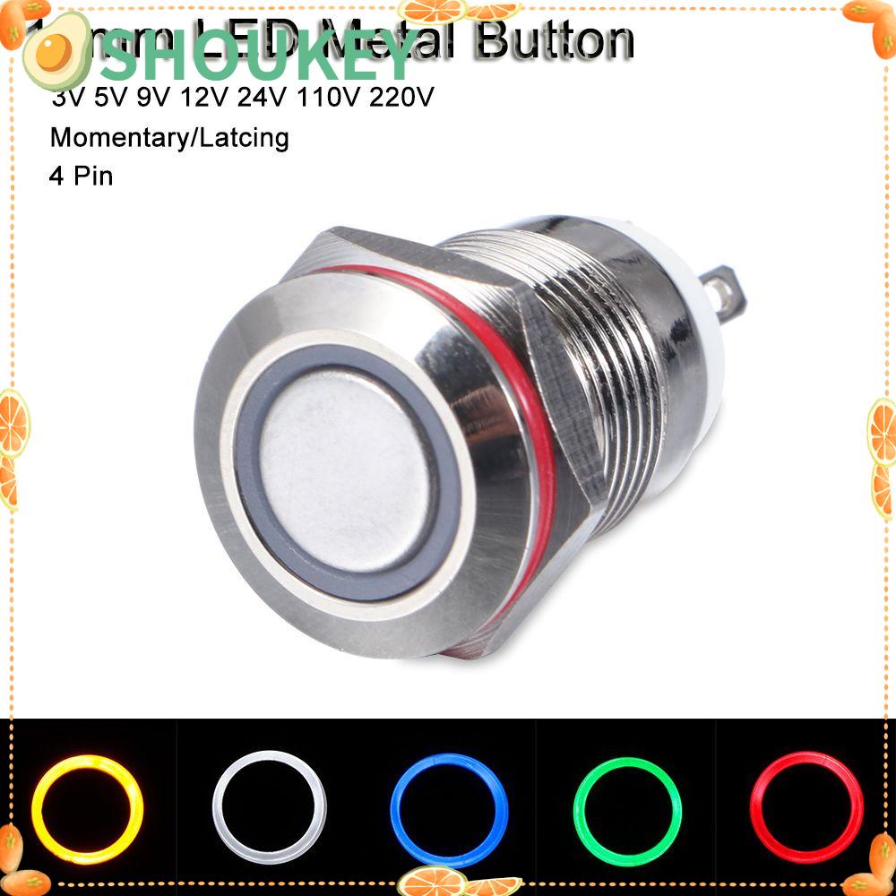 Công tắc đèn LED 3V 5V 9V 12V 24V 110V 220V 12mm không thấm nước