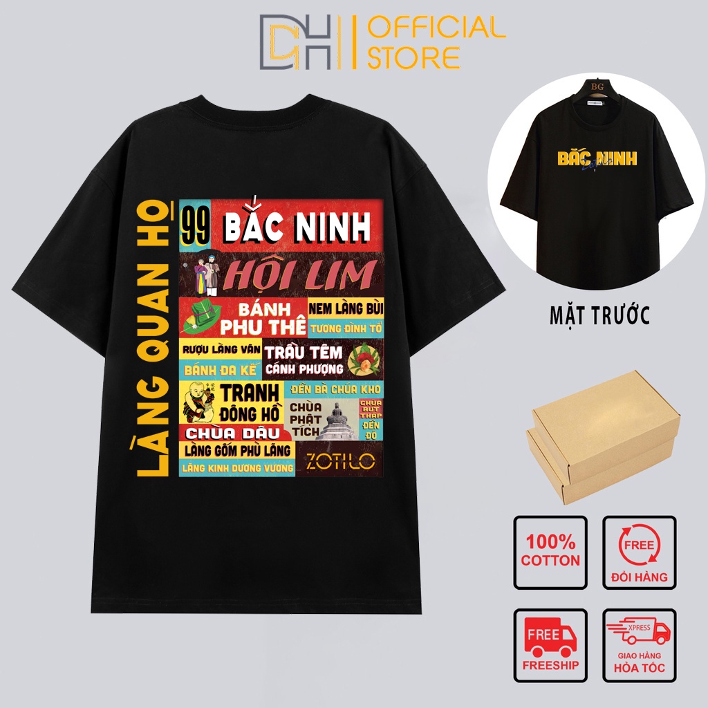 Áo thun tay lỡ nam nữ form rộng unisex BẮC NINH 63 tỉnh VIỆT NAM
