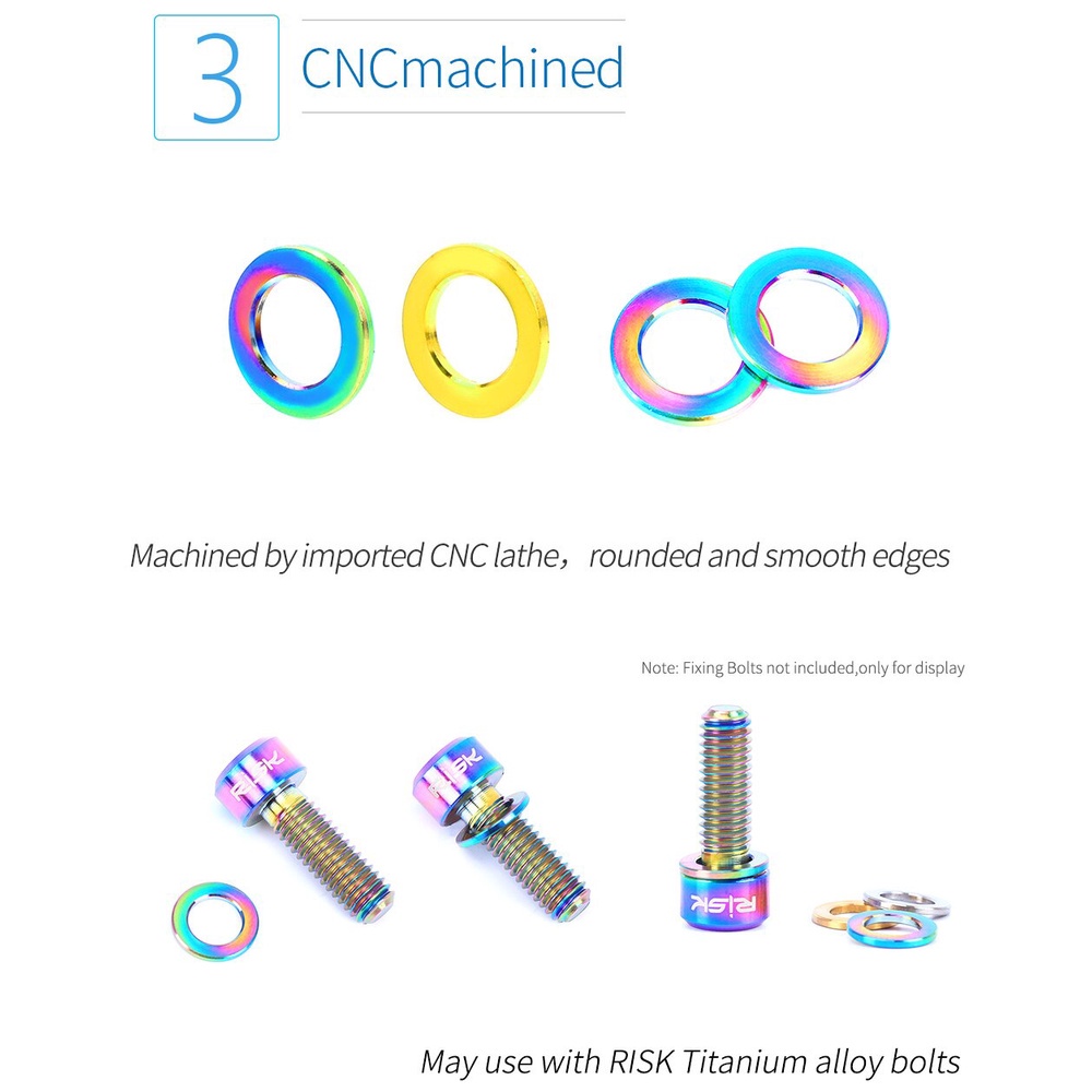 Set 10 Vòng Đệm Bằng Hợp Kim Titan Cho Xe Đạp M5 M6