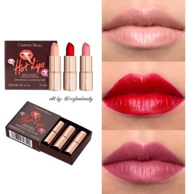 Set son mini Charlotte Tilbury Hot Lips Mini Celebrity Lipstick Charms