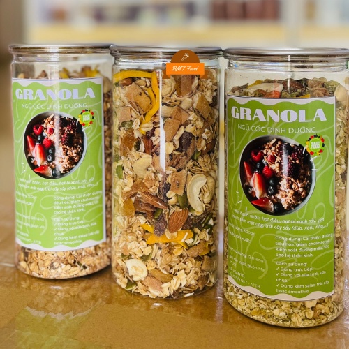 Ngũ Cốc Hạt Granola Không Đường Mix Cùng Hạt Dinh Dưỡng Và Trái Cây Sấy 65