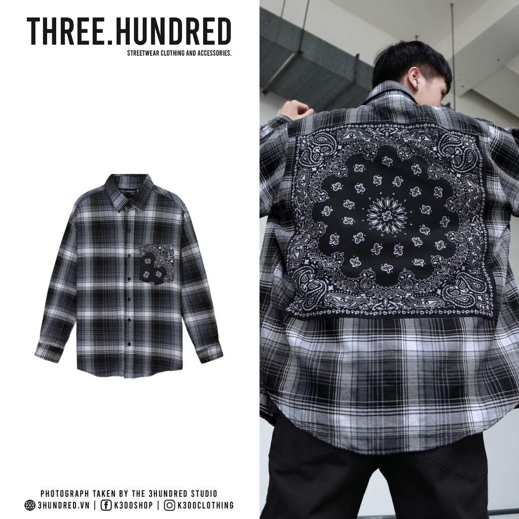 Áo Sơ Mi Flannel Khăn Badana Sọc Đen