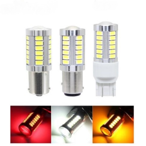 1 Đèn Led nhấp nháy T20 7443 1156 Ba15S 1157 Bay15D 5630 5730 33 Smd Đỏ Vàng Trắng Màu Cho Phanh Xe