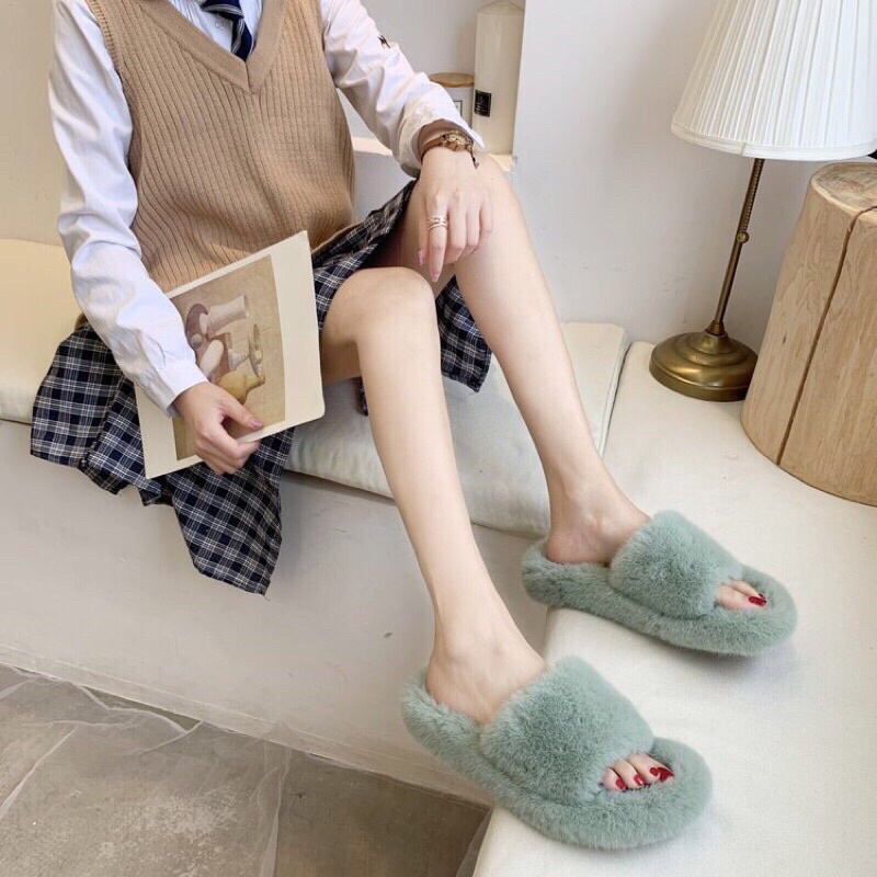 [MUA 1 TẶNG 1] Dép lông mịn mang trong nhà , đi chơi xinh lắm