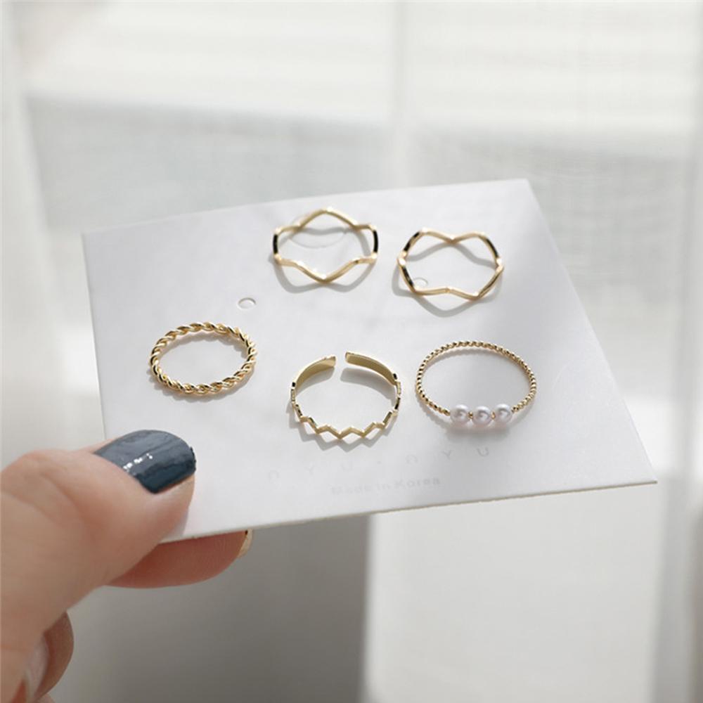 Bộ Nhẫn MXGOODS|Bông Tai Thiết Kế Hình Học Đơn Giản Cá Tính Cho Nữ