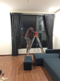 Rèm vải gấm dệt 3 lớp cản nắng
