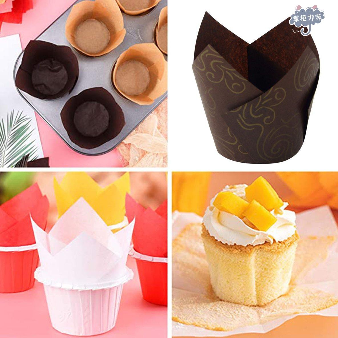 Set 100 Khuôn Giấy Làm Bánh Muffin Hình Hoa Tulip