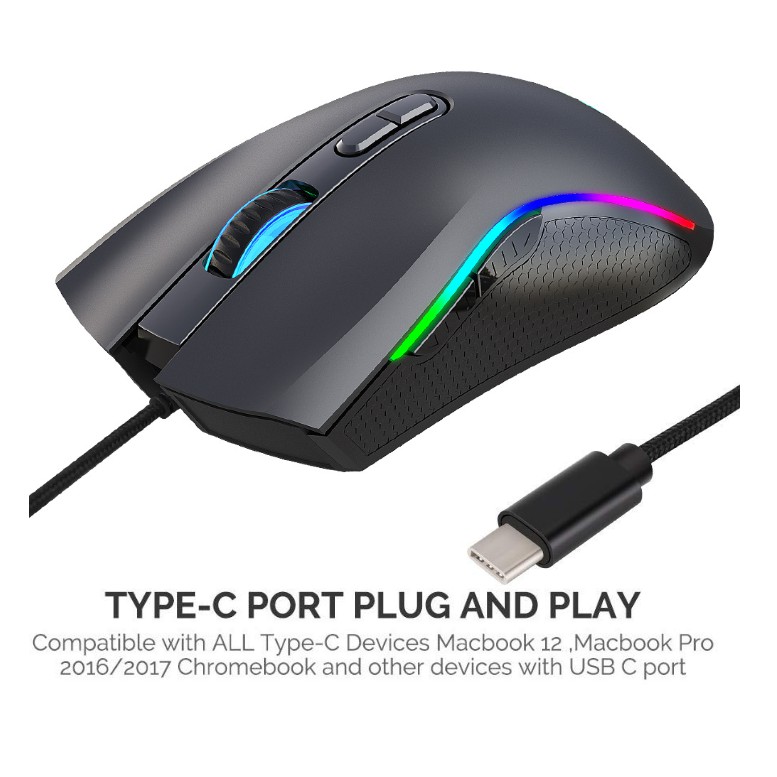 Chuột Chơi Game Có Dây Cổng Usb Type C Có Thể Lập Trình Và Có Thể Lập Trình Cho Macbook