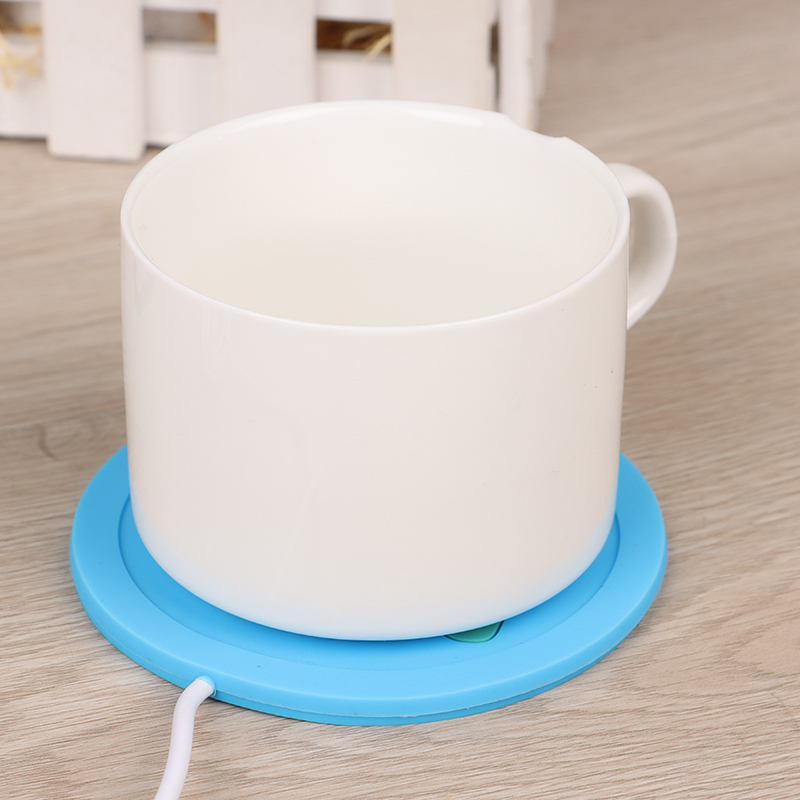 Khay lót cốc hâm nóng coffee trà bằng silicon sạc USB hoạt hình