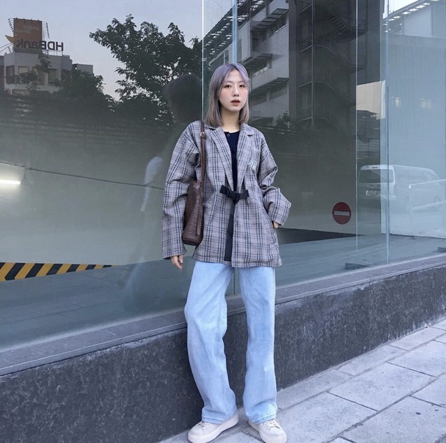 Quần Simple Jean Ống Rộng Unisex