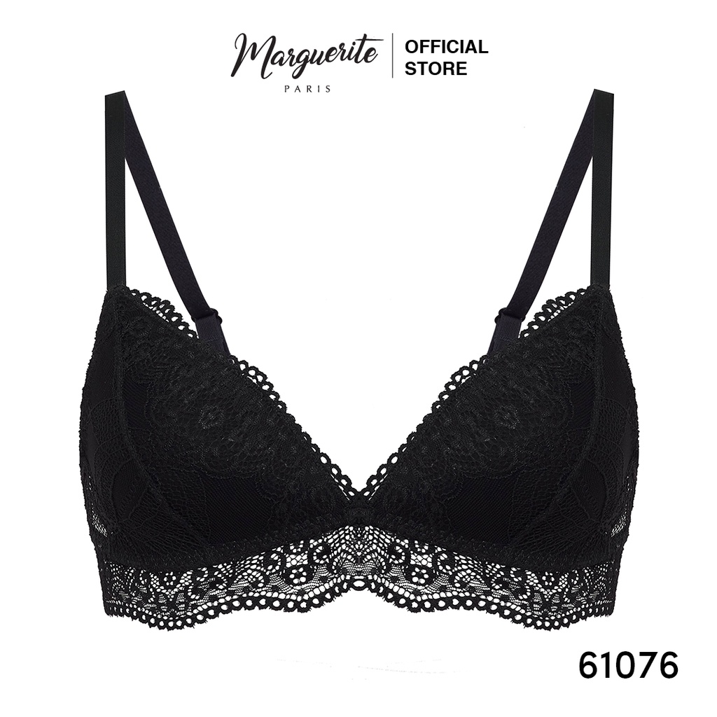 Áo ngực nữ Bra ren Marguerite cúp tam giác, không gọng, không nâng mút mỏng khoét sâu chữ V từ Corèle V Pháp - 61076