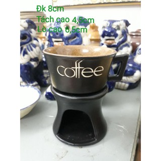 Bộ ly sứ hâm nóng cà phê ( loại lớn )