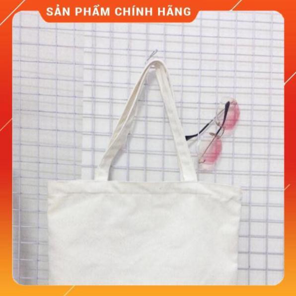 Túi vải bố canvas trắng trơn không khóa kéo