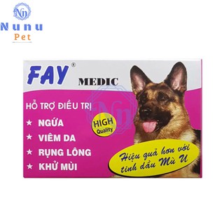 Xà phòng tắm trị nấm da, rụng lông, ve ghẻ chó mèo - Fay Medic 100g