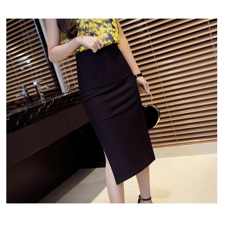 Chân váy bút chì, chân váy nữ xẻ tà chất vải thun co giãn form ôm tôn dáng CV02 | BigBuy360 - bigbuy360.vn