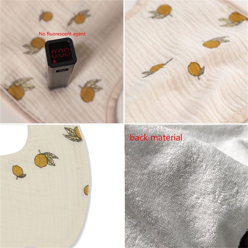 Yếm Ăn Cotton Hai Lớp In Họa Tiết Xinh Xắn Dành Cho Các Bé