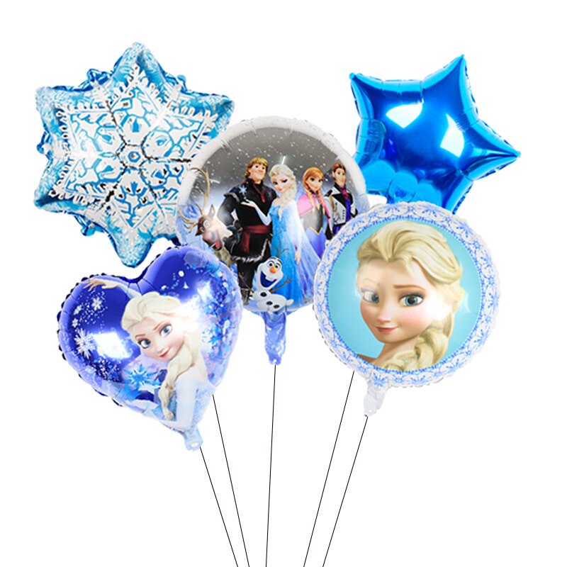 Set 6 Bong Bóng Lá Nhôm Chủ Đề Công Chúa Elsa Trang Trí Tiệc Sinh Nhật Cho Bé