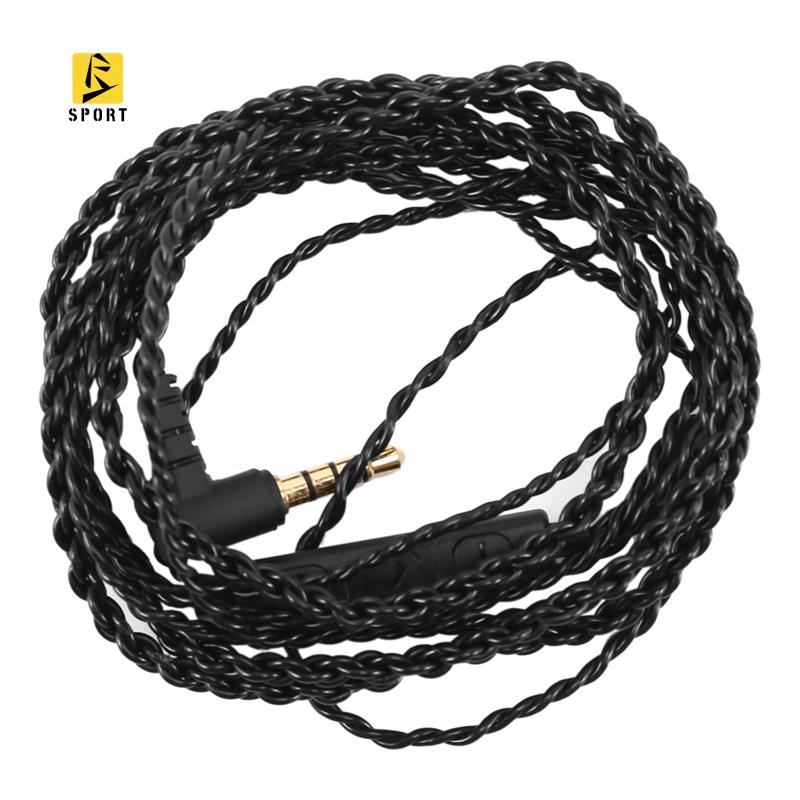 Dây Cáp Âm Thanh Thay Thế Giắc Cắm 3.5mm TRS 4 Lõi Đồng Kèm Mic Điều Chỉnh Âm Lượng Thay Thế Cho Tai Nghe Màu Đen