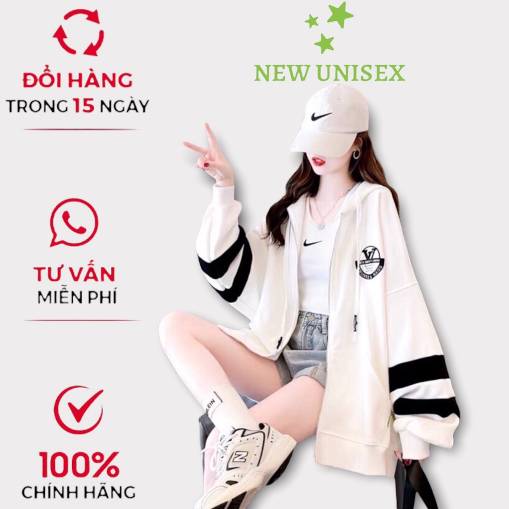 Áo Khoác Nỉ Form Rộng, Áo Khoác Hoodie Siêu Rộng Nỉ Ngoại In Logo Kẻ Sọc UT [NewUnisex]