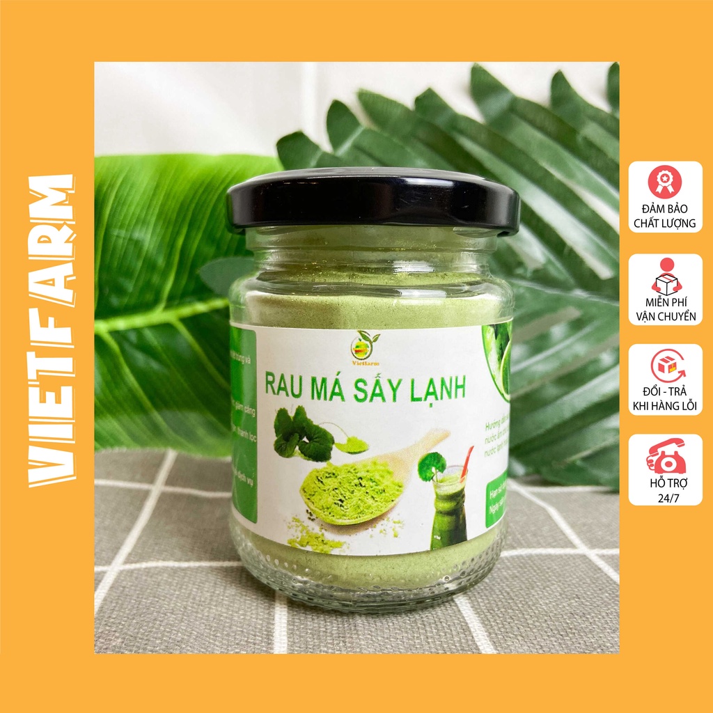 Bột Rau Má Sấy Lạnh 100% Nguyên Chất - Cải Thiện Trí Nhớ, Đẹp Da Ngăn Ngừa Mụn - Vietfarm