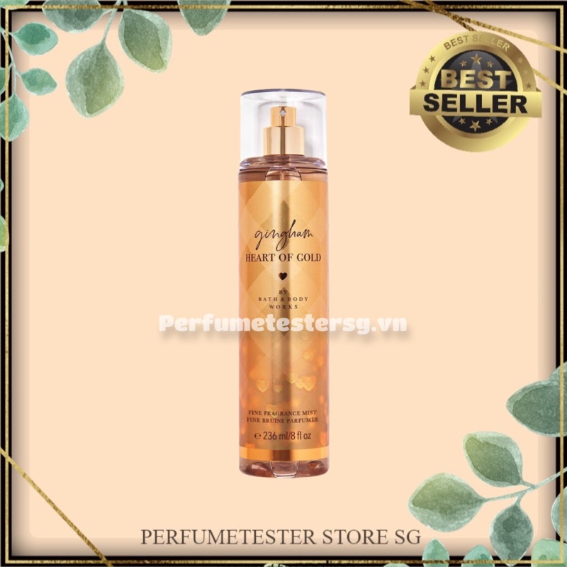 Xịt thơm  Bath &amp; Body Works mùi Gingham Heart Of Gold 50ml/100ml - 236ml Full Seal  -𝒑𝒆𝒓𝒇𝒖𝒎𝒆𝒕𝒆𝒔𝒕𝒆𝒓.𝒔𝒈