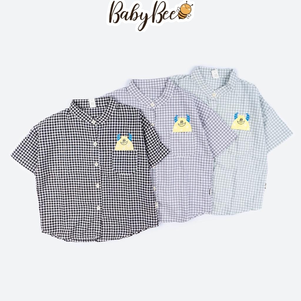 Áo sơ mi bé trai Hàn Quốc BabyBee áo bé trai size đại 14-24kg họa tiết caro SM131