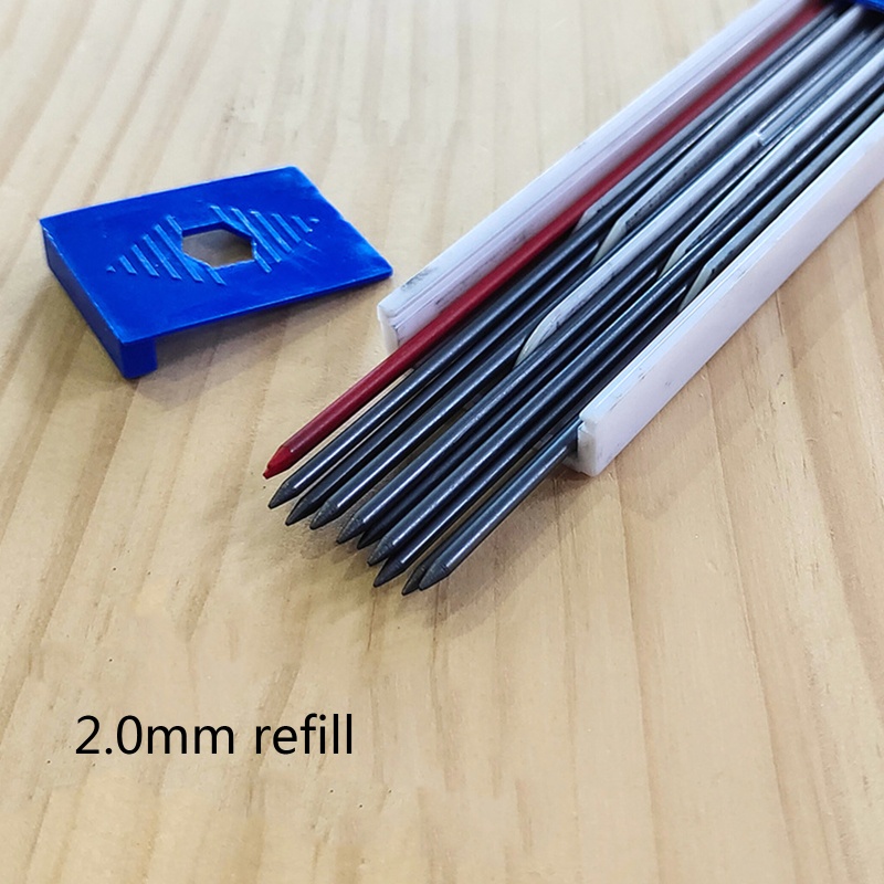 Bút Chì Bấm Tự Động 2.0 Dùng Làm Mộc Kèm Lõi Thay Thế Màu Đỏ Đen