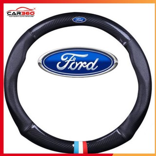 ⚡️Bọc FORD⚡️ Bọc Vô Lăng Vân Cacbon Phối Da Lỗ Thoáng Khí Cao Cấp Kèm Logo FORD