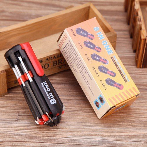 Bộ Tua Vít Đa Năng Vặn Ốc Vít 8 Trong 1 Có Đèn Đa Năng