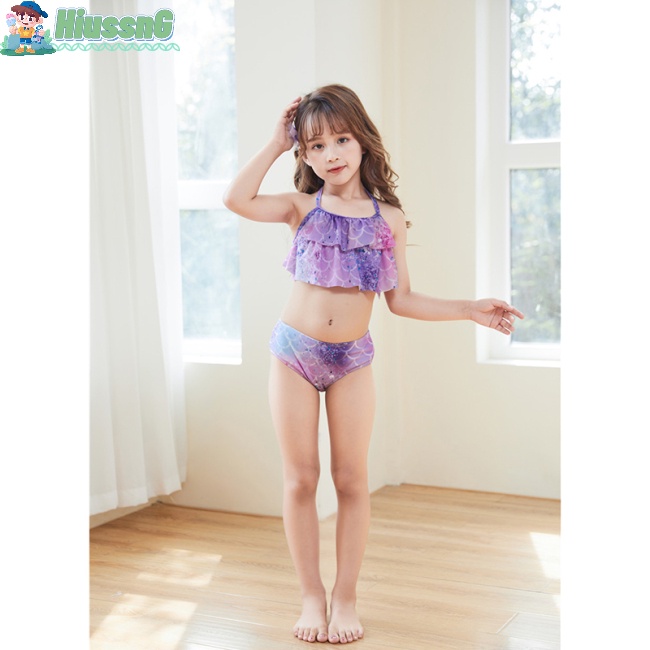Bộ Đồ Bơi 3 Mảnh Hóa Trang Nàng Tiên Cá Dễ Thương Cho Bé Gái