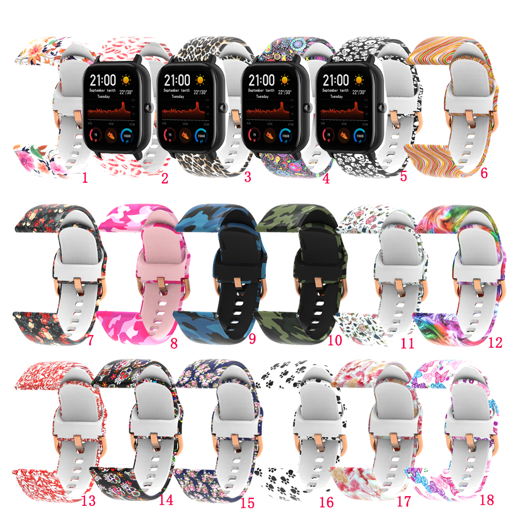 Dây đeo silicon mềm họa tiết rằn ri dành cho Huami Amazfit Gts 2e GTS2 mini