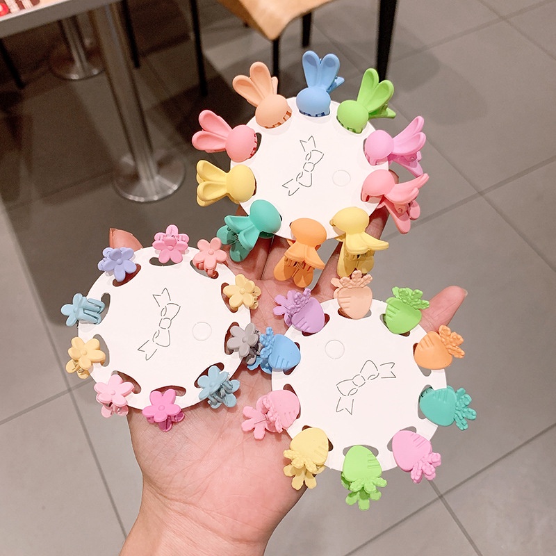 Bộ kẹp tóc màu kẹo trơn kiểu công chúa dễ thương cho bé gái