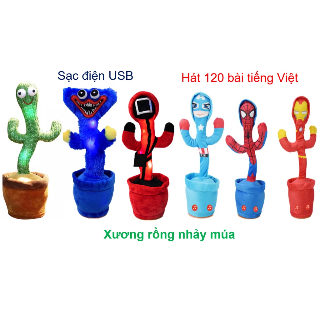 Xương Rồng Nhảy Múa, nhại tiếng, sạc USB, hát Tiếng Việt