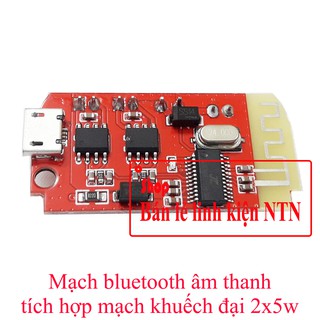 Mạch bluetooth âm thanh tích hợp mạch khuếch đại 2x5w