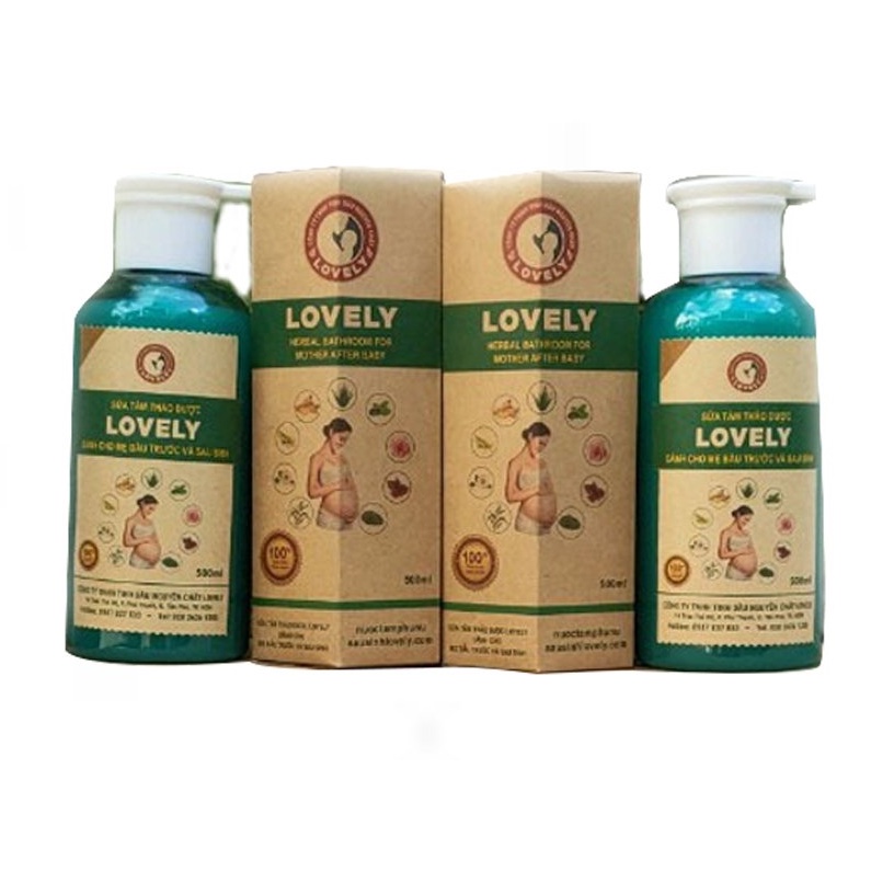 Sữa tắm 100% thảo dược Lovely dành cho mẹ bầu trước và sau sinh 500ml
