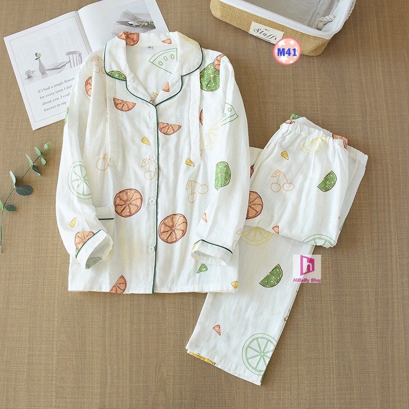 Pijama Sau Sinh (Vải Xô) Mặc hè cực mát M1