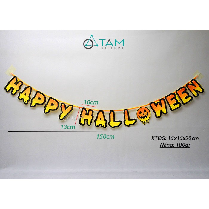 Dây chữ Happy Halloween bằng mút HLW-CHU-01