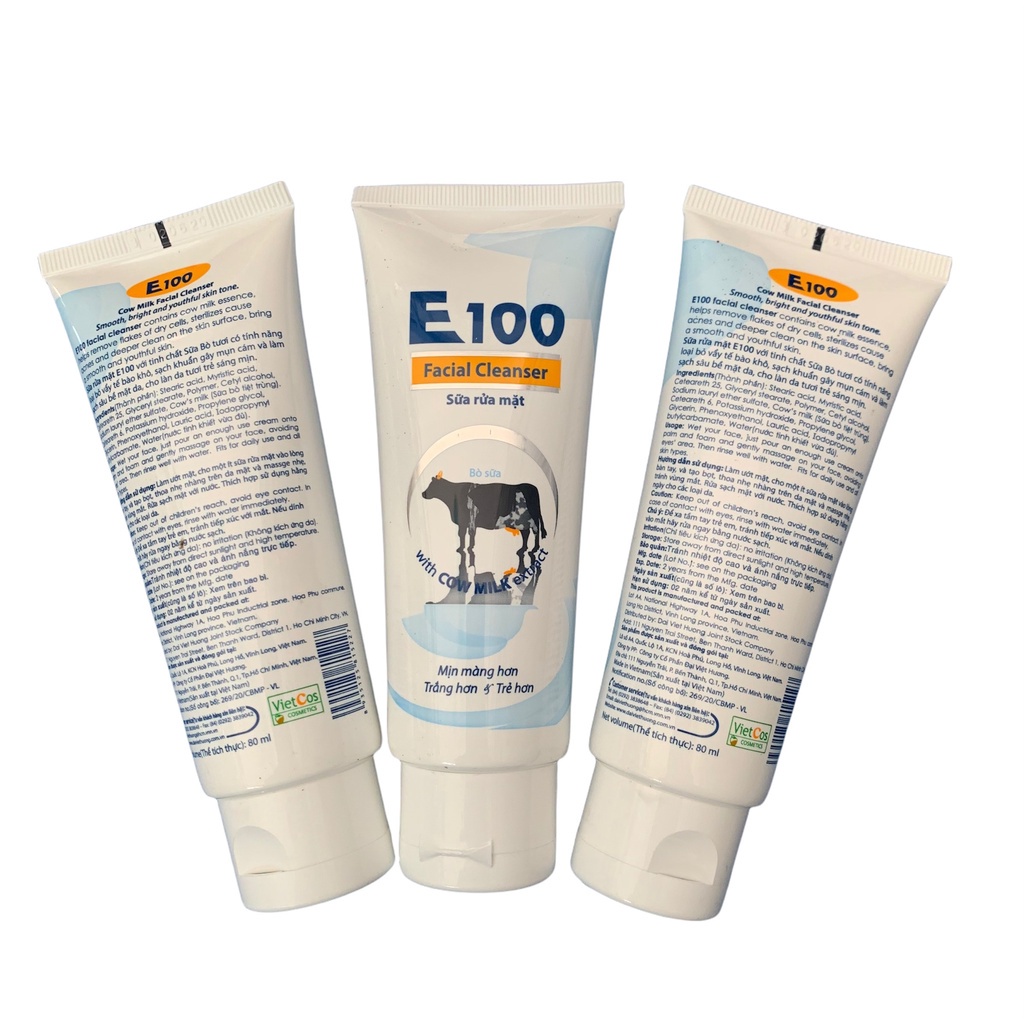 Sữa rửa mặt E 100 chính hãng cho làn da trắng sáng và mịn màng