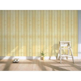1 mét giấy dán tường giả gổ sọc vàng - khổ rộng 45cm có keo sẵn