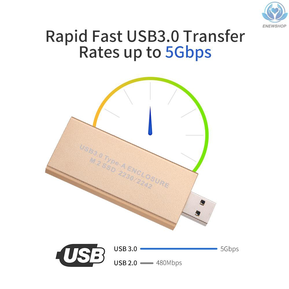 【enew】USB 3.0 to M.2 SSD Enclosure Storage Case for NGFF B Key Hard Disk B+M Key M2 SATA SSD External Box Adapter | BigBuy360 - bigbuy360.vn