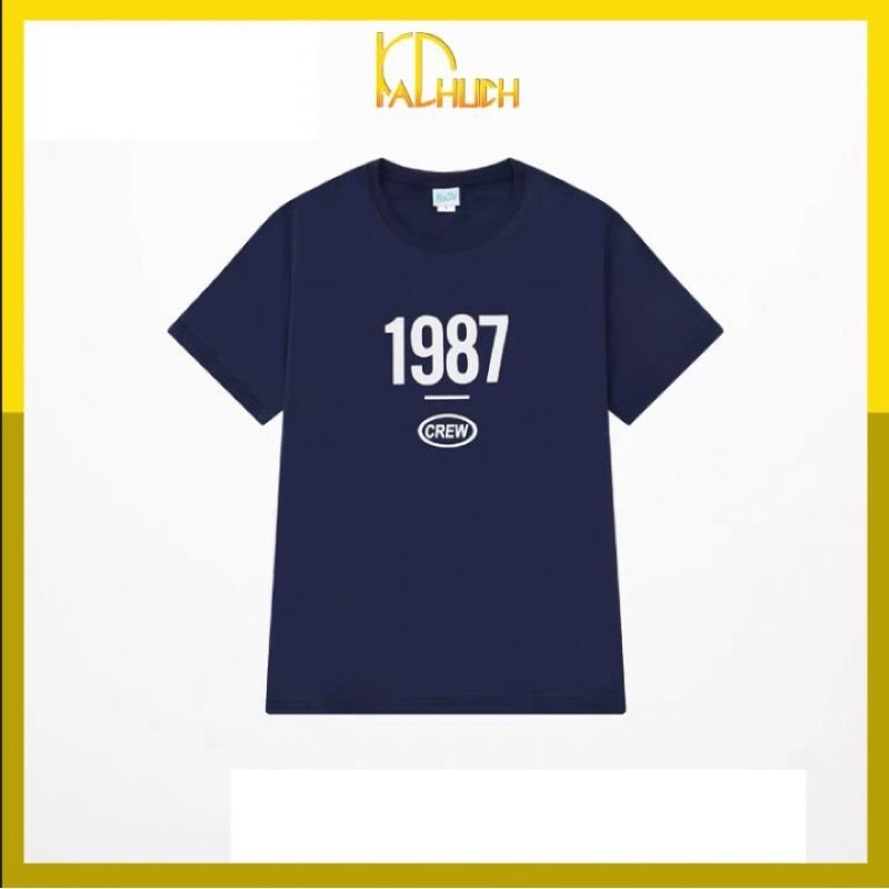 Áo thun tay lỡ form rộng 1987 CREW, vải cotton dày dặn hàng bao đẹp