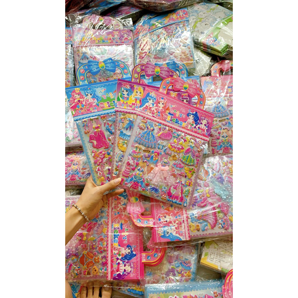 COMBO 6 TẤM MIẾNG DÁN CÔNG CHÚA THAY VÁY /STICKER DÁN TRANG TRÍ CÔNG CHÚA 3D SIÊU XINH