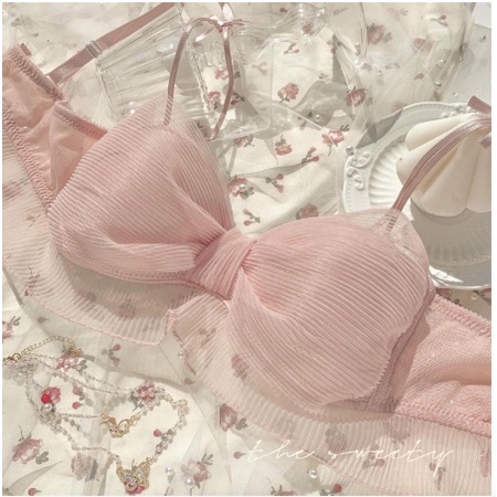 Mẫu mới - Áo lót ren không gọng đệm mỏng hình nơ xinh xắn